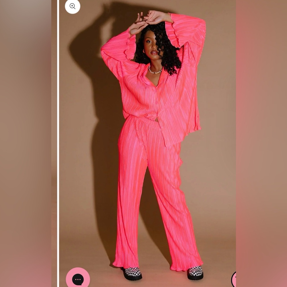 Dressed in Lala Vibrant Pink Women's Pants & Jumpsuit Set